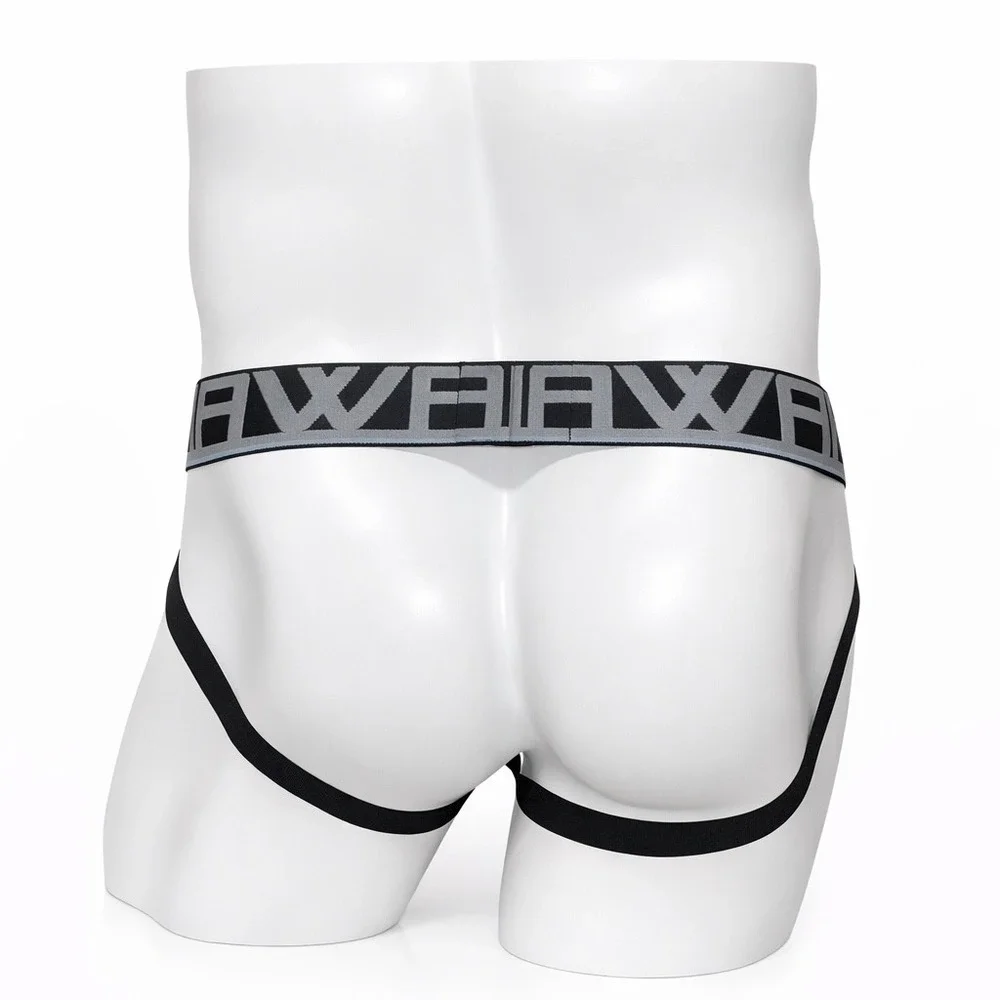 Hawai Medium (30-32) Floral Lace Jockstrap White Blue Pink Logo Waistband New - Picture 2 of 10